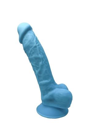 Фалоімітатор silexd johnny blue (model 1 size 7in), двошаровий, силікон+silexpan, діаметр 3,8 см