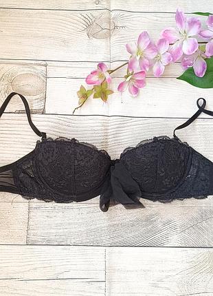 Кружевной бюстгальтер балконет на косточках без пуш-ап