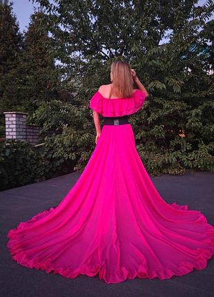 Невероятно красивое нежное воздушное платье с длинным шлейфом для фотосессии magelite люби...