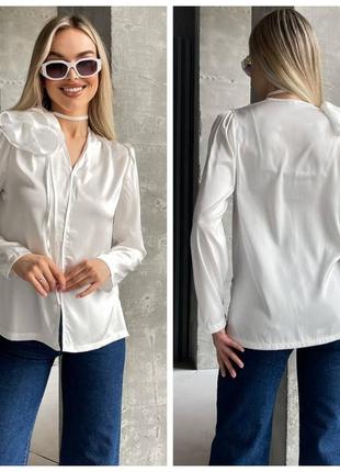 Летняя женская шелковая блузка 42-52 р2 фото