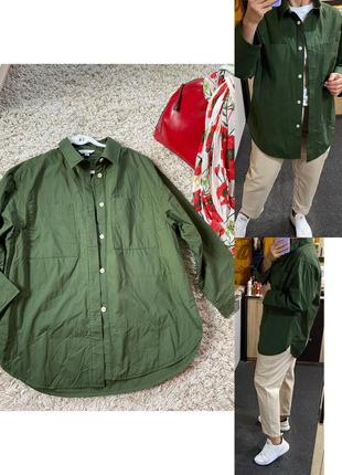 Актуальна стильна тепла жіноча сорочка оверсайз,h&m,p.m-l