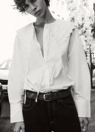 Рубашка белая с воротником zara new