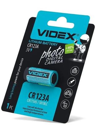 Батарейка літієва videx cr123a