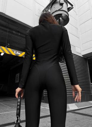 Комбинезон черный с имитацией белья чернний комбез комбинезон с имитацей белья