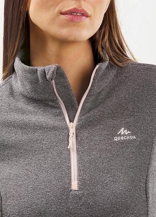 Женская спортивная теплая флисовая кофта флиска серая l-xl