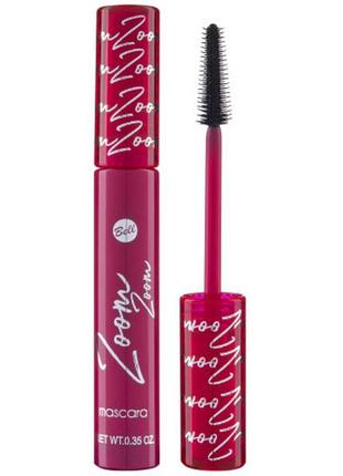 Туш для вій подовжуюча з силіконовим пензликом zoom zoom mascara bell