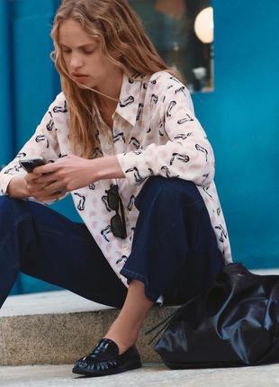 Сорочка жіноча кольорова з принтом zara new