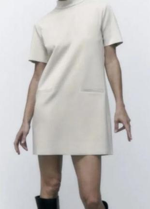 Платье zara с карманами прямого кроя3 фото