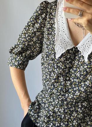 Блуза с воротничком из прошвы6 фото