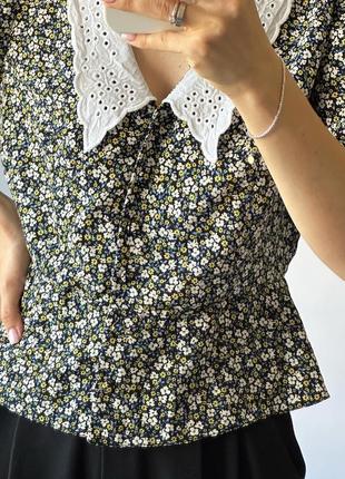 Блуза с воротничком из прошвы2 фото