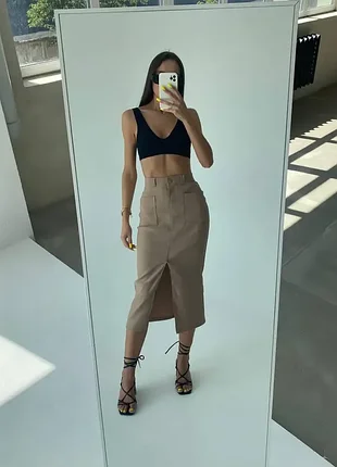 Юбка женская из джинсбенгалина, стрейч, 3 цвета, 42, 44, 46, 48р.