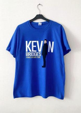 Футболка унисекс kevin bridges 100% хлопок голубая с принтом зелёная