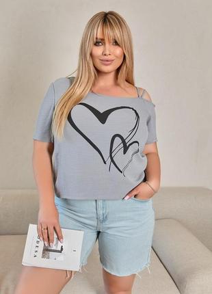 Летняя блузка с открытым плечом "elis"| норма и батал| распродаж модели