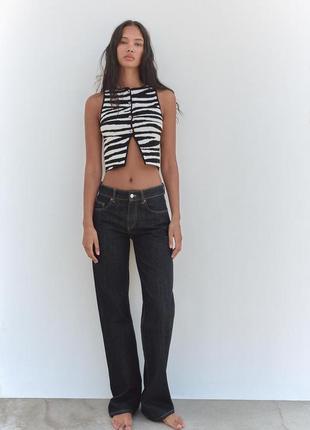 Топ женский укороченный зебра zara new