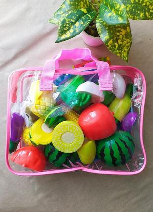 Детский набор продуктов на липучках в сумке