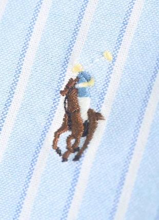 Рубашка polo полосатая зеленая голубая