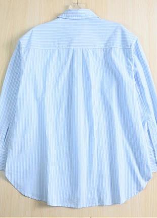 Рубашка polo полосатая зеленая голубая