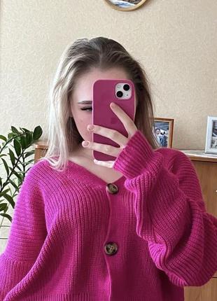 Малиновый кардиган с м