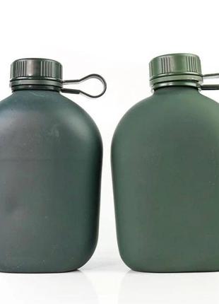 Тактична фляга для води 1 літр фляга з чохлом військова фляга із сумкою військова фляга алюмінієва питна8 фото