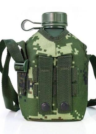 Тактична фляга для води 1 літр фляга з чохлом військова фляга із сумкою військова...