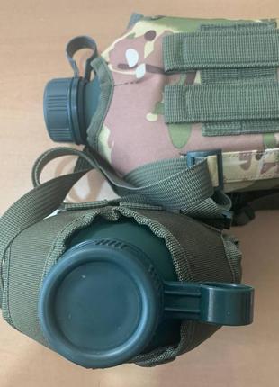 Тактична фляга для води 1 літр фляга з чохлом військова фляга із сумкою військова...