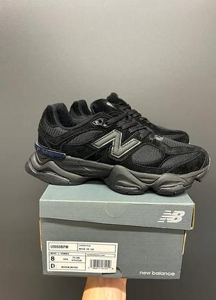 New balance 9060 total black женские кроссовки de debles черные
