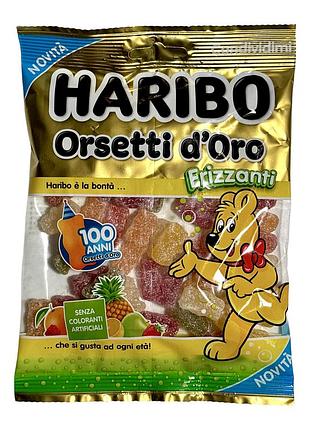 Haribo желейки газированные золотые медведики с фруктовыми вкусами orsetti d'oro frizzanti 175 г