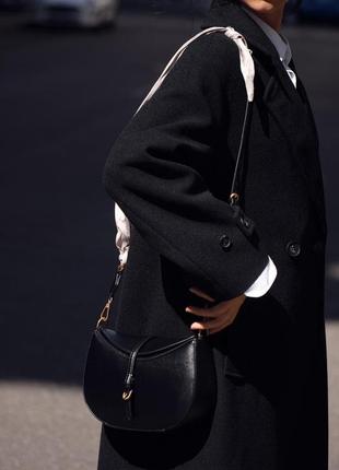Сумка через плече чорна з клапаном zara new