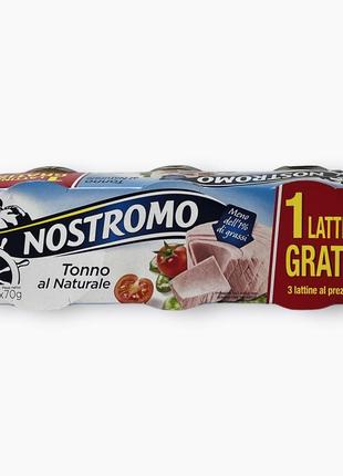 Тунец nostromo в собственном соке tonno al naturale, 3x70 г