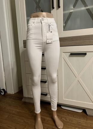Скіні білі облягаючі джинси жіночі dekploy 34-421 фото
