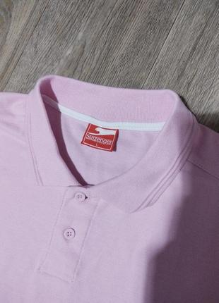Мужская розовая футболка / поло / slazenger / мужская одежда / чоловічий одяг /2 фото