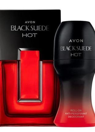 Black suede hot набір для чоловіків , аромат та кульковий дезодорант2 фото