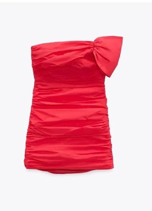Zara об'ємна коротка сукня кольору фуксії яскраво-рожеве плаття як нове  р 6-82 фото