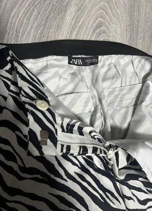 Брюки штани з товарними принтом зебра zara zebra pants trousers7 фото