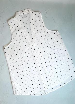 🌿1+1=3 базовая белая блуза в горошек atmosphere, размер l - xl5 фото