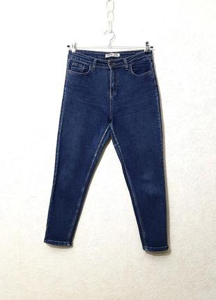 Бренд sasha базовые джинсы женские мом синие котоновые книзу зауженные размер 29 48/50