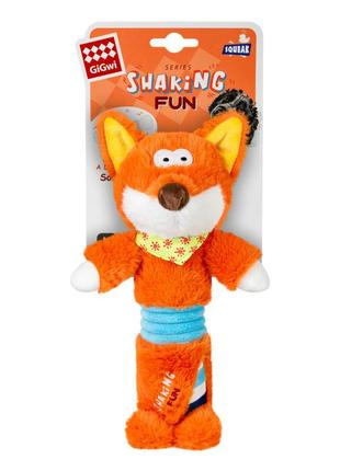 Игрушка для собак лис с большой пищалкой gigwi shaking fun, текстиль, плюш, 32 см2 фото