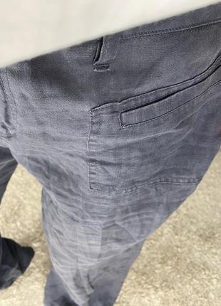 Лляні брюки штани графіт4 фото