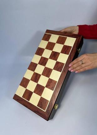 Шахи дерев'яні з акриловими фігурами, чудовий подарунок, 44,5*22 см, арт 198005