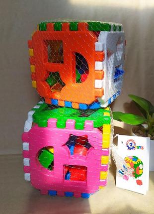 Дитячий сортер куб "розумний малюк"10 фото