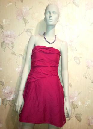 Платье вишневое платье коттон франция париж1 фото