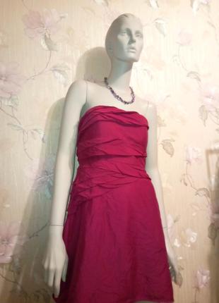 Платье вишневое платье коттон франция париж3 фото