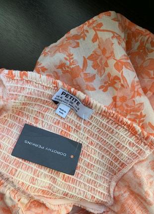 Блуза персиковая в цветы dorothy perkins8 фото