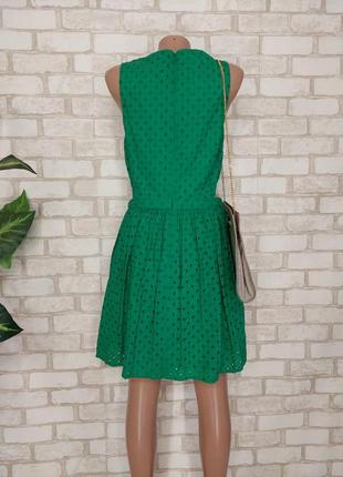 Фирменное topshop мини платье со 100 % хлопка с прошвы в зелёном цвете, размер л-ка2 фото