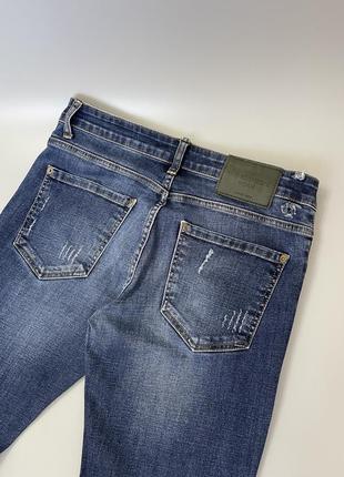 Темно синие рваные джинсы dsquared 2, оригинал, дюскворед 2, темные, слим, скинни, приталенные, с принтом, деним.5 фото