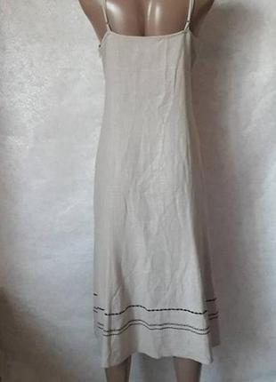 Фірмовий marks &amp; spenser сарафан/сукня з вишивкою на 55% льон і 45% бавовна, розмір л-ка2 фото