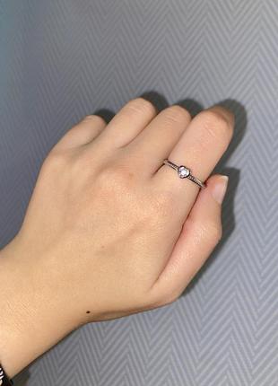 Деликатное кольцо в стиле pandora серебро 9256 фото