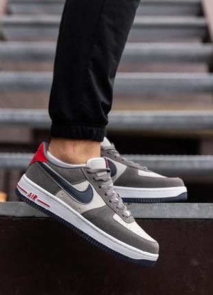 Кросівки чоловічі nike air force сірі замшеві кеди найк аїр форс взуття з натуральної замші осінь весна3 фото