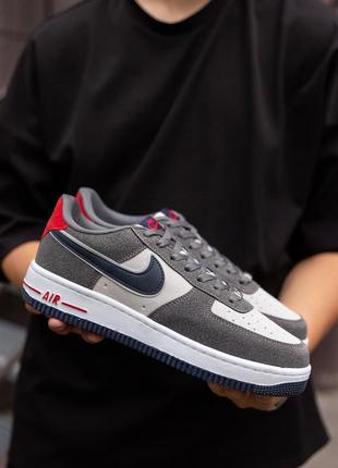 Кросівки чоловічі nike air force сірі замшеві кеди найк аїр форс взуття з натуральної замші осінь весна7 фото