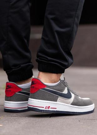 Кросівки чоловічі nike air force сірі замшеві кеди найк аїр форс взуття з натуральної замші осінь весна9 фото